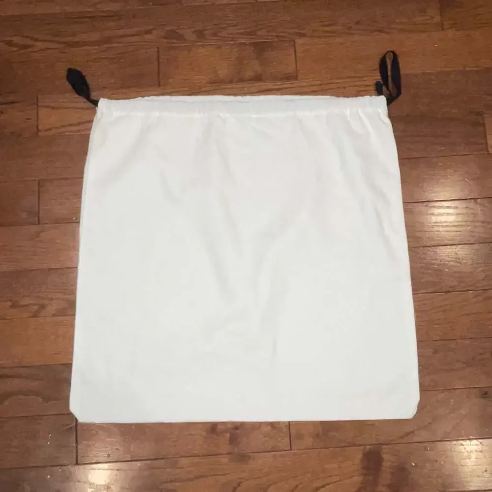 VINCE White Canvas Drawstring Dust Bag Storage Travel Pouch Large